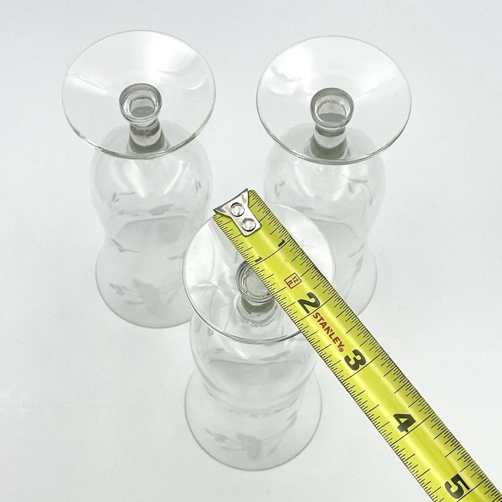 Princess House Heritage Etched Floral Parfait Dessert Glasses Set Of 3‎